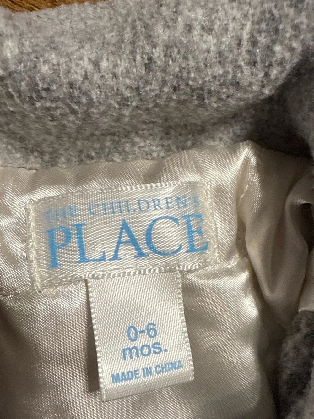 The Children's Place Gray Coat with Pink Ribbon Trim